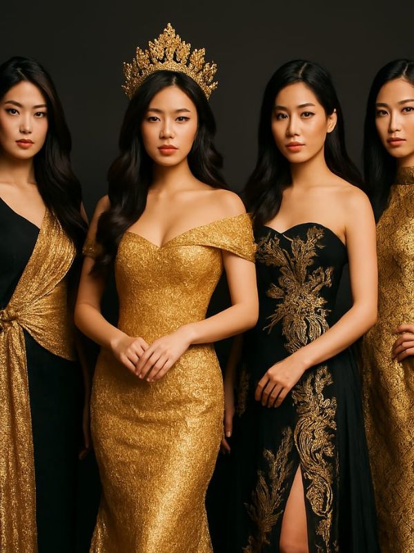 Miss Asia Finland Contestant with Crown